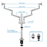Monitor Mount - CLiX Series Full Motion Dual Monitor Desk Mount - Mount-It! -