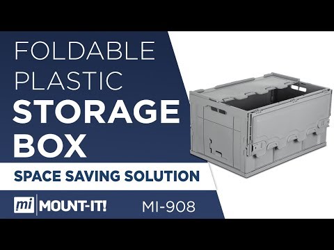 Storage Crate - Collapsible Plastic Storage Crate - Mount-It! - MI-908