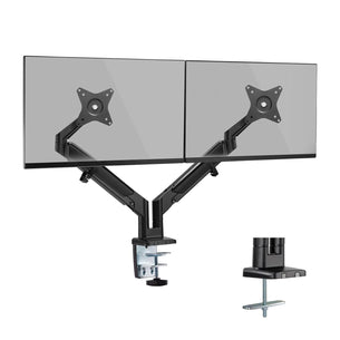 Monitor Mount - Dual Monitor Mount With Low Profile Gas Spring Arms - Mount-It! - MI-4884B
