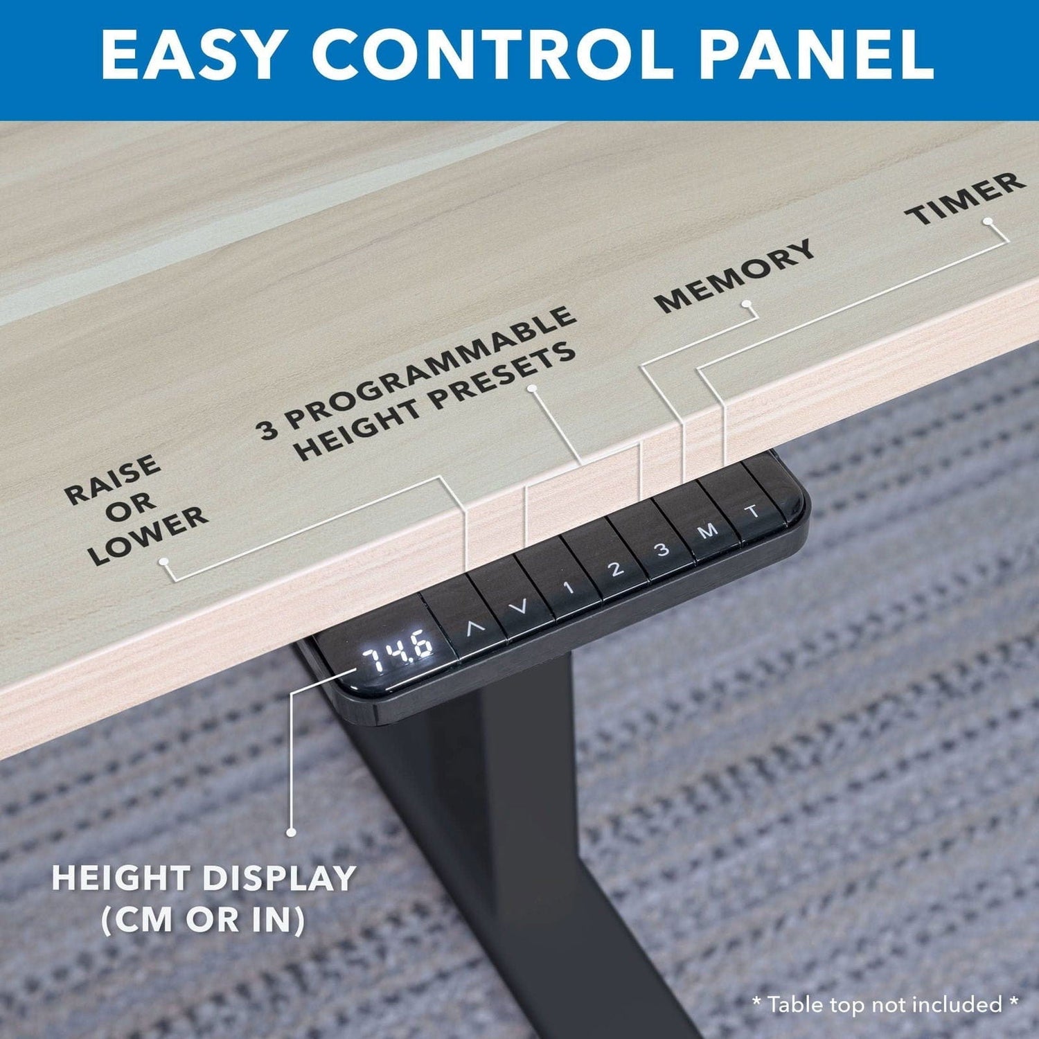 Desk Frame - Dual-Motor, 3-Stage Electric Standing Desk Frame - Mount-It! -