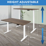 Standing Desk - Electric Standing Desk with 55" Tabletop - White Base - Mount-It! -