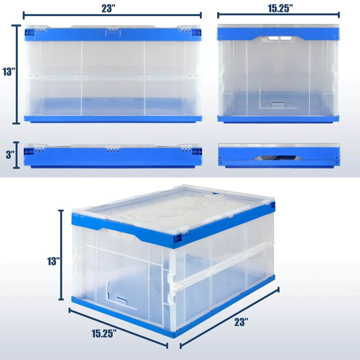 Storage Crate - Folding Plastic Storage Crates - Mount-It! - MI-909