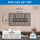TV Mount - Heavy-Duty Ultra Low Profile TV Wall Mount with Locking Feature - Mount-It! - MI-305L