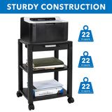 Printer Stand - Height Adjustable Rolling Printer Cart - Mount-It! - MI-7855A