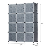 Storage - Modular Wardrobe Storage Organizer - 12 Cubes - Mount-It! - WI-4030XL