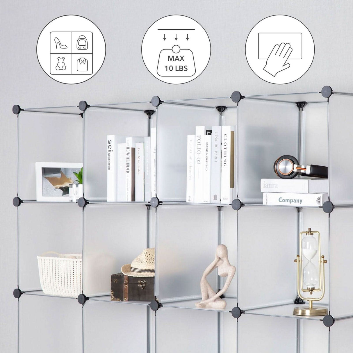 Storage - Modular Wardrobe Storage Organizer - 20 Cubes - Mount-It! - WI-4031XL