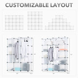 Storage - Modular Wardrobe Storage Organizer - 20 Cubes - Mount-It! - WI-4031XL