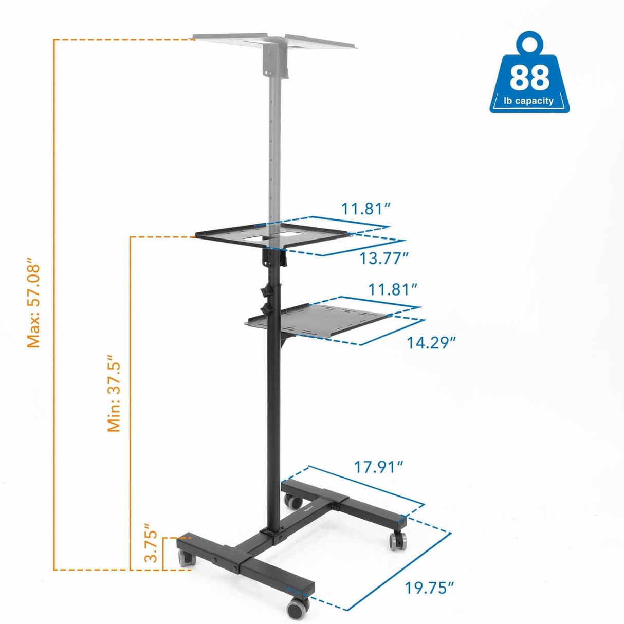 Projector Mount - Portable Height Adjustable Laptop & Projector Stand - Mount-It! - MI-7943