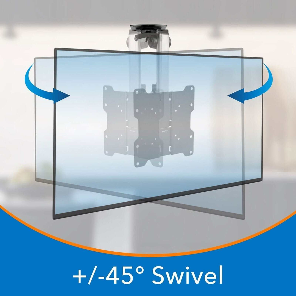 Silver TV Mount - Under Cabinet and Ceiling TV Mount - Mount-It! - MI-4222