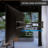 Full Motion Weatherproof TV Wall Mount The Beast - side view showing 39" extension