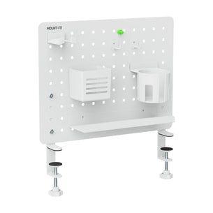 White Desk Accessories - Clamp-on Pegboard Organizer - Mount-It! - MI-7302WHT