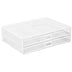 White Monitor Risers - Mesh Computer Monitor Stand W/ Two Drawers - Mount-It! - MI-7365W