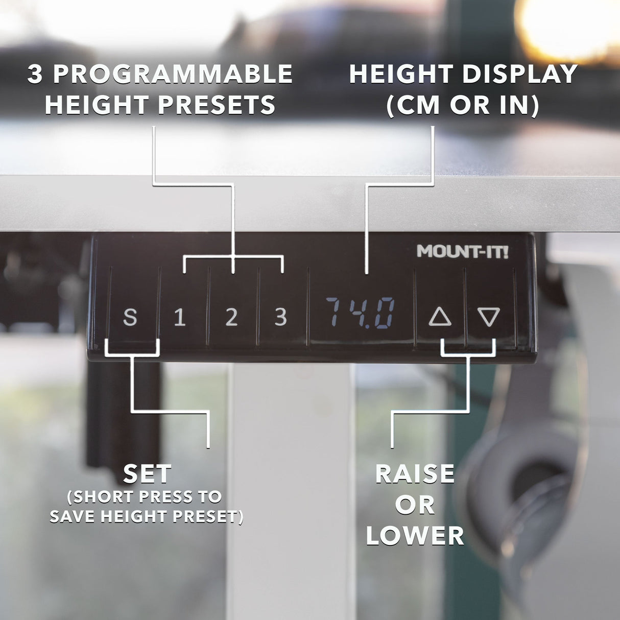 Standing Desk - XL Electric Height Adjustable Corner Standing Desk - Mount-It! -
